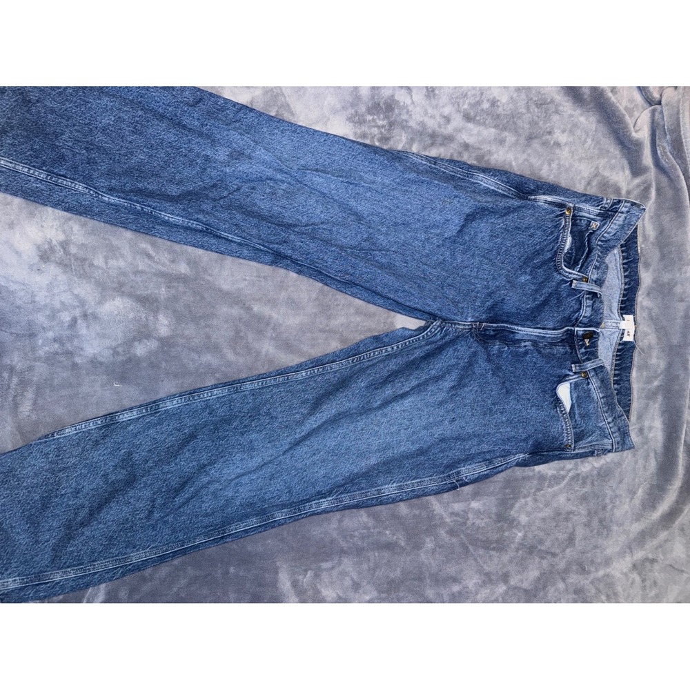 Lee x HM High Waisted Straight Leg Carpenter Jeans Blue Denim Size 10